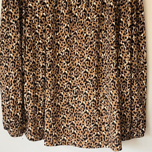 NWT! Ava & Viv Leopard Print Long Sleeve Blouse Size X (14W) - Picture 8 of 12